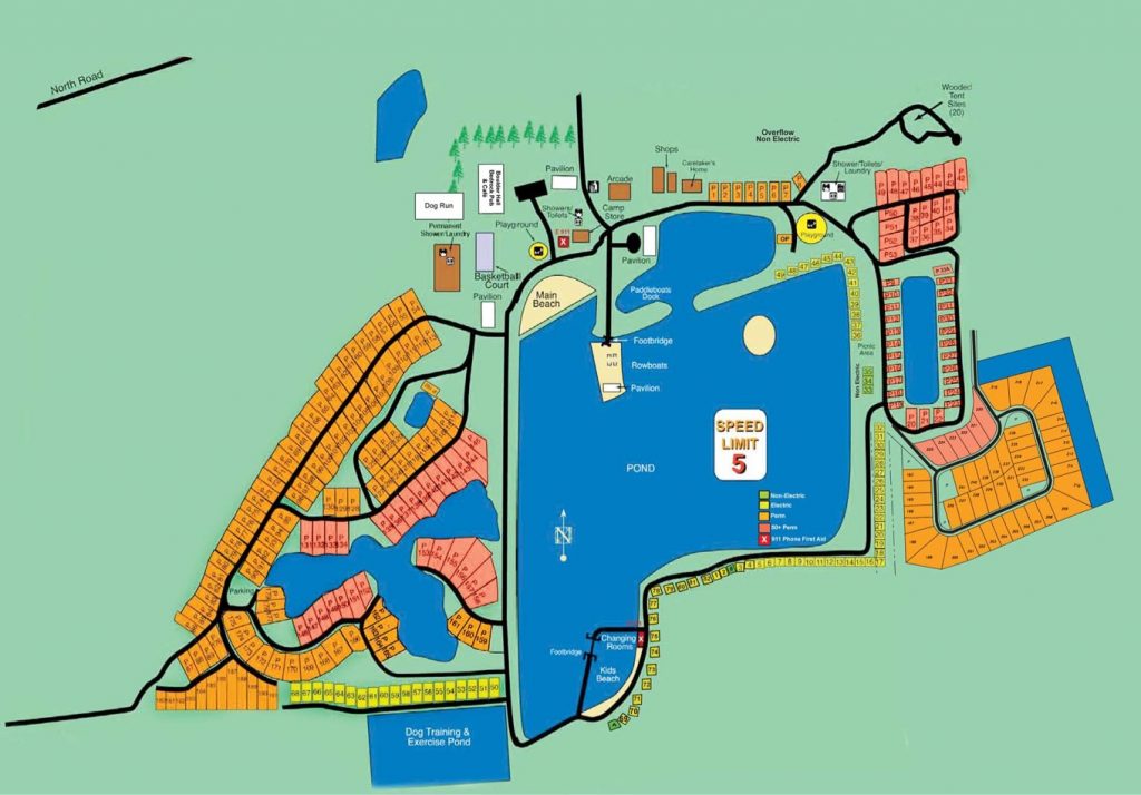 Rv Park Map Of Gravel Ponds Campground In Scottsville, Ny